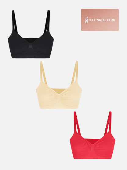 Willluxe 3-Pack Smooth Seamless Wireless Bra Bundle