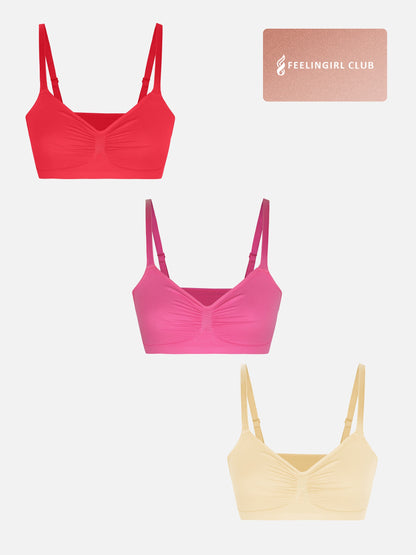 Willluxe 3-Pack Smooth Seamless Wireless Bra Bundle