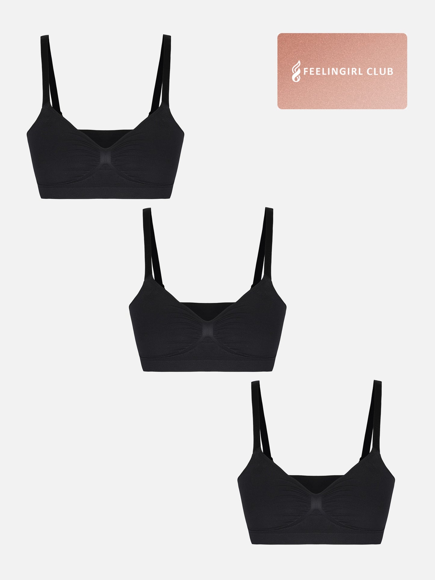 Willluxe 3-Pack Smooth Seamless Wireless Bra Bundle