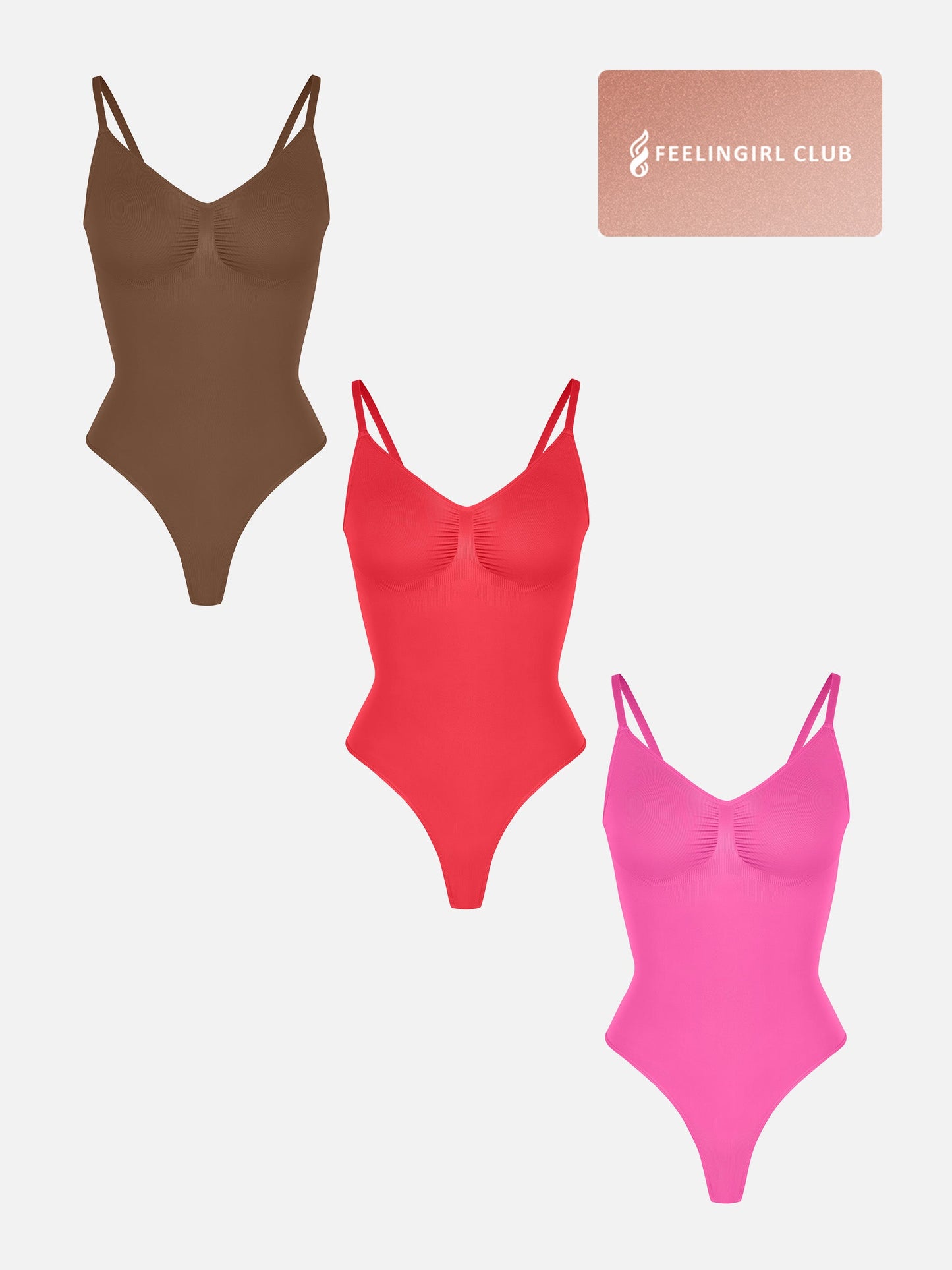 Willluxe 3-Pack Tummy Control Seamless Bodysuit Bundle