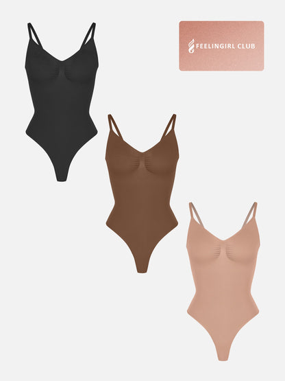 Willluxe 3-Pack Tummy Control Seamless Bodysuit Bundle