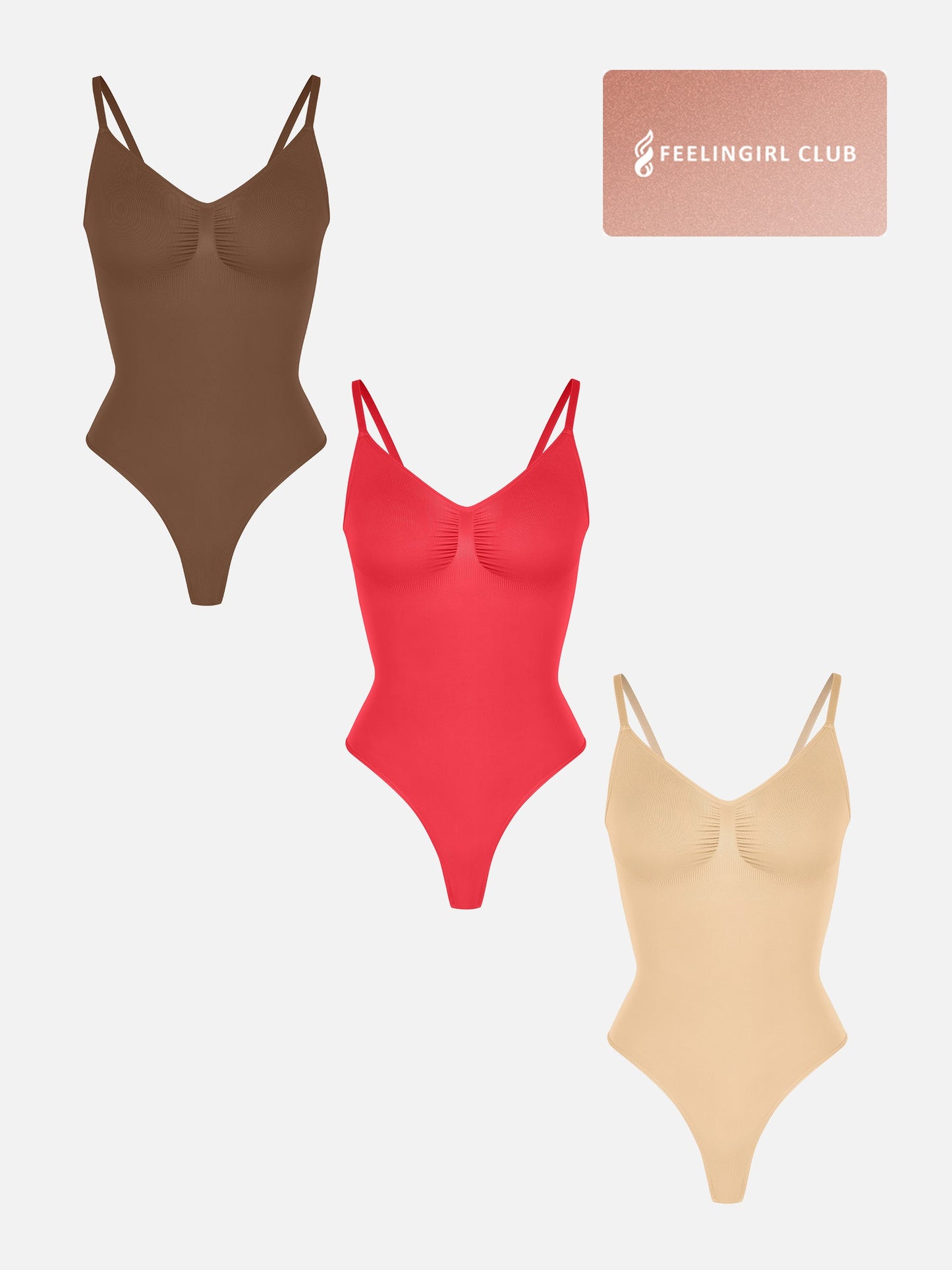 Willluxe 3-Pack Tummy Control Seamless Bodysuit Bundle