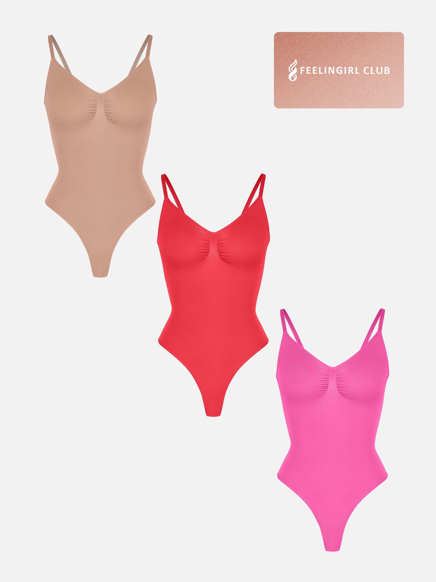 Willluxe 3-Pack Tummy Control Seamless Bodysuit Bundle