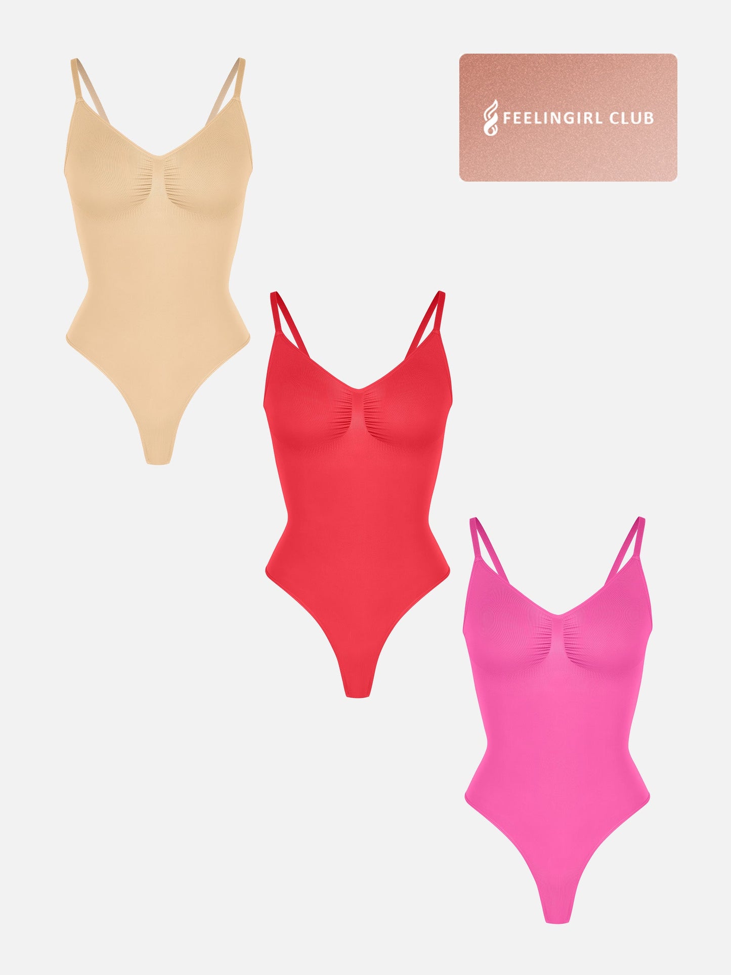 Willluxe 3-Pack Tummy Control Seamless Bodysuit Bundle