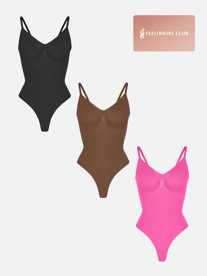 Willluxe 3-Pack Tummy Control Seamless Bodysuit Bundle
