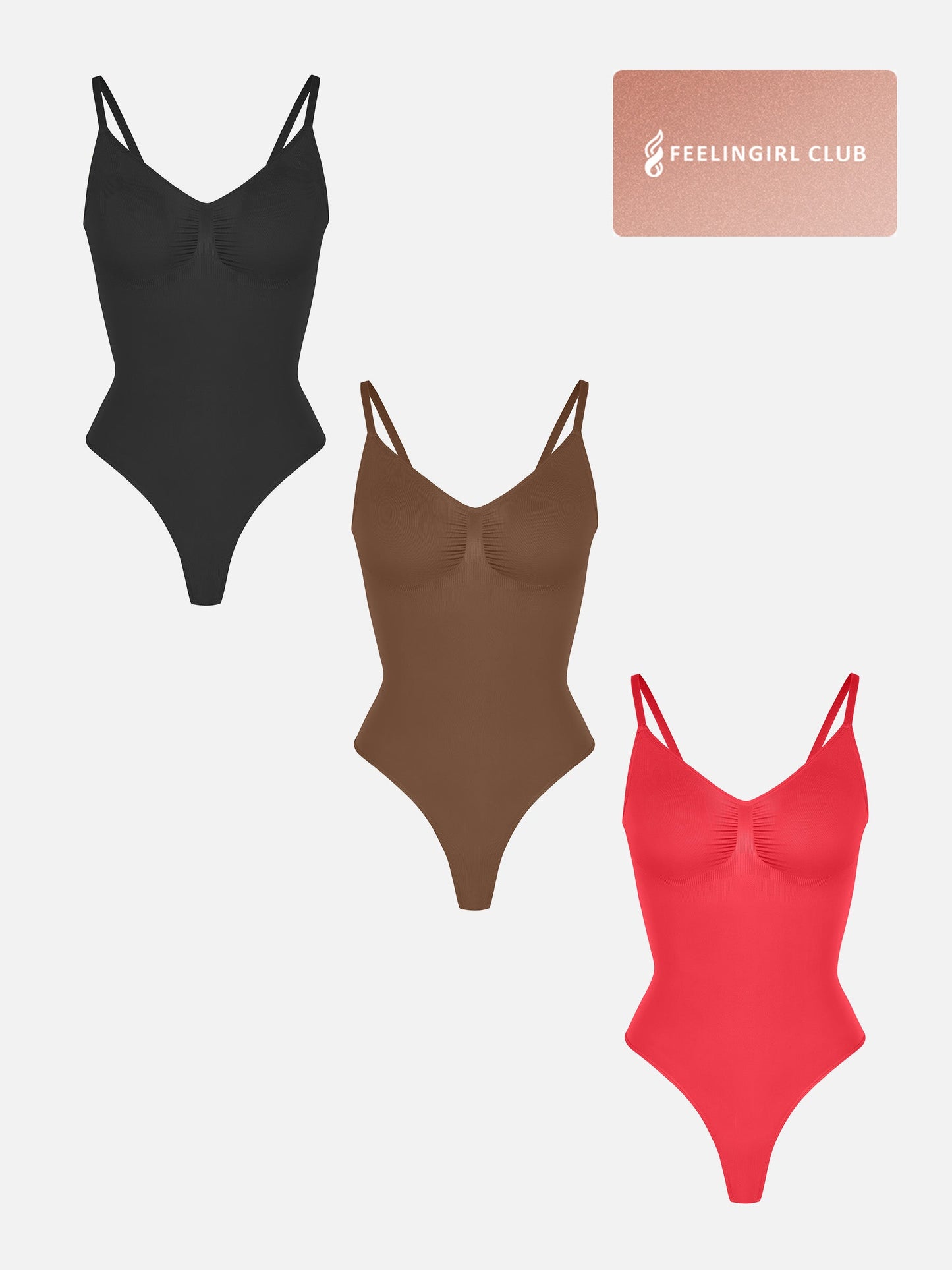 Willluxe 3-Pack Tummy Control Seamless Bodysuit Bundle