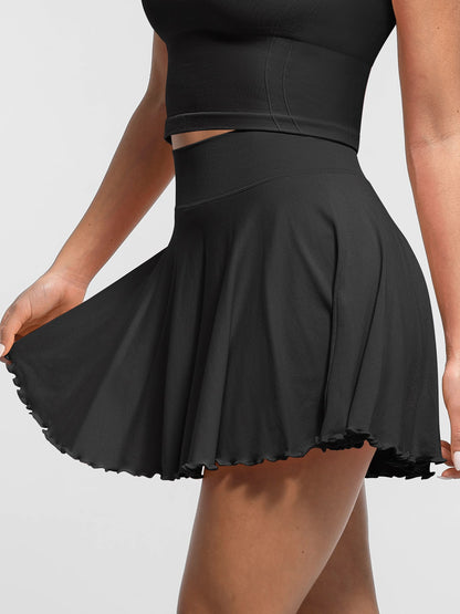 Willluxe A-line Seamless Sports Skirt With Built-In Shorts