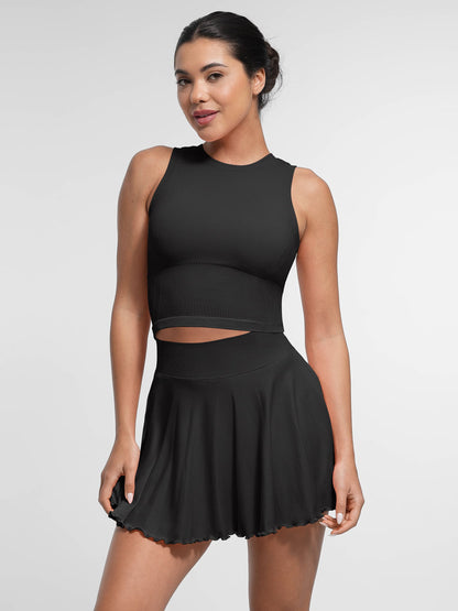 Willluxe A-line Seamless Sports Skirt With Built-In Shorts