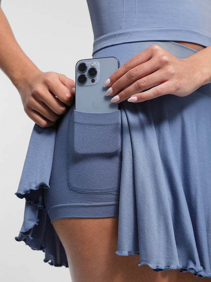 Willluxe A-line Seamless Sports Skirt With Built-In Shorts