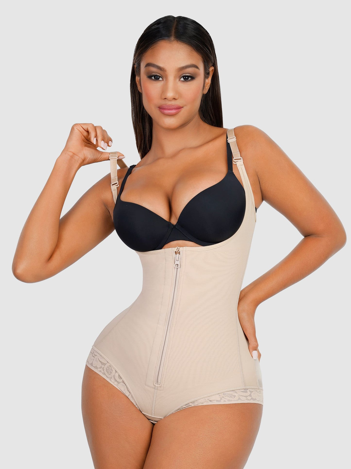 Willluxe Adjustable U-Plunge Front Zipper Shapewear