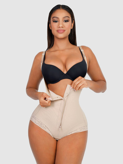 Willluxe Adjustable U-Plunge Front Zipper Shapewear