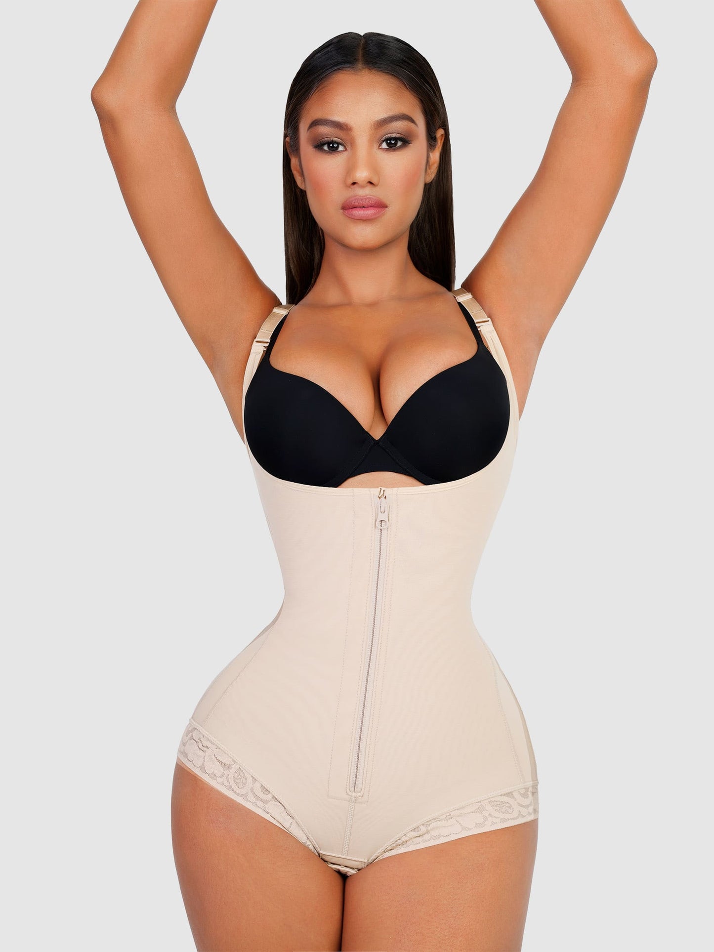 Willluxe Adjustable U-Plunge Front Zipper Shapewear
