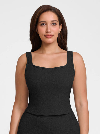 Willluxe Breathable Ribbed Sleeveless Tank Top