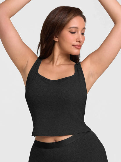 Willluxe Breathable Ribbed Sleeveless Tank Top