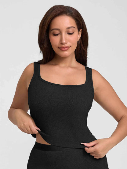 Willluxe Breathable Ribbed Sleeveless Tank Top