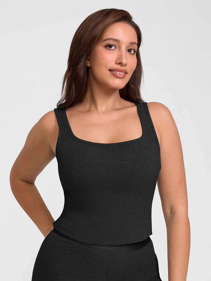 Willluxe Breathable Ribbed Sleeveless Tank Top