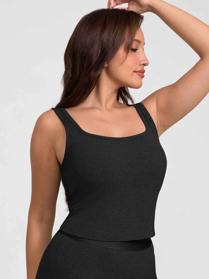 Willluxe Breathable Ribbed Sleeveless Tank Top