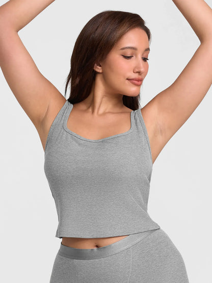 Willluxe Breathable Ribbed Sleeveless Tank Top