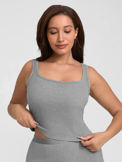 Willluxe Breathable Ribbed Sleeveless Tank Top