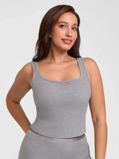 Willluxe Breathable Ribbed Sleeveless Tank Top