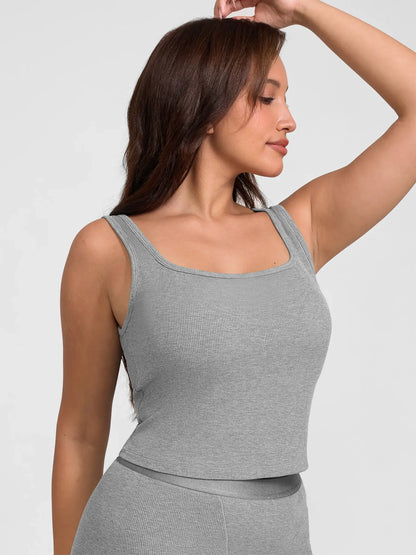Willluxe Breathable Ribbed Sleeveless Tank Top