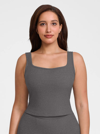 Willluxe Breathable Ribbed Sleeveless Tank Top