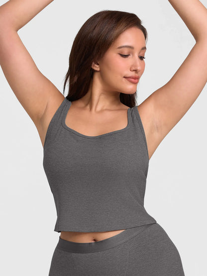 Willluxe Breathable Ribbed Sleeveless Tank Top