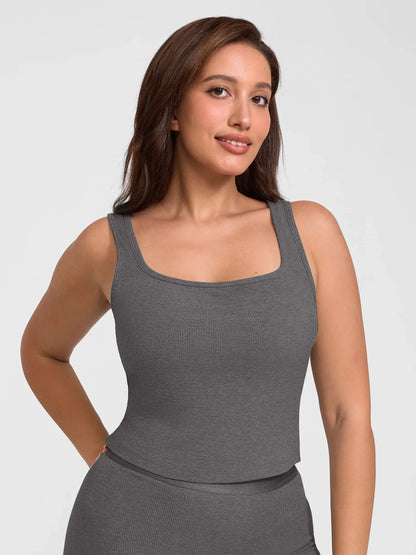 Willluxe Breathable Ribbed Sleeveless Tank Top