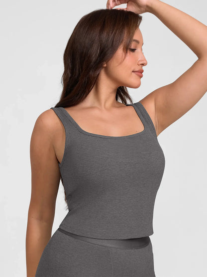 Willluxe Breathable Ribbed Sleeveless Tank Top