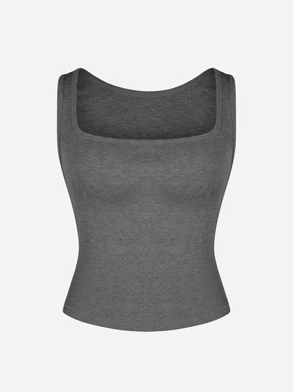 Willluxe Breathable Ribbed Sleeveless Tank Top