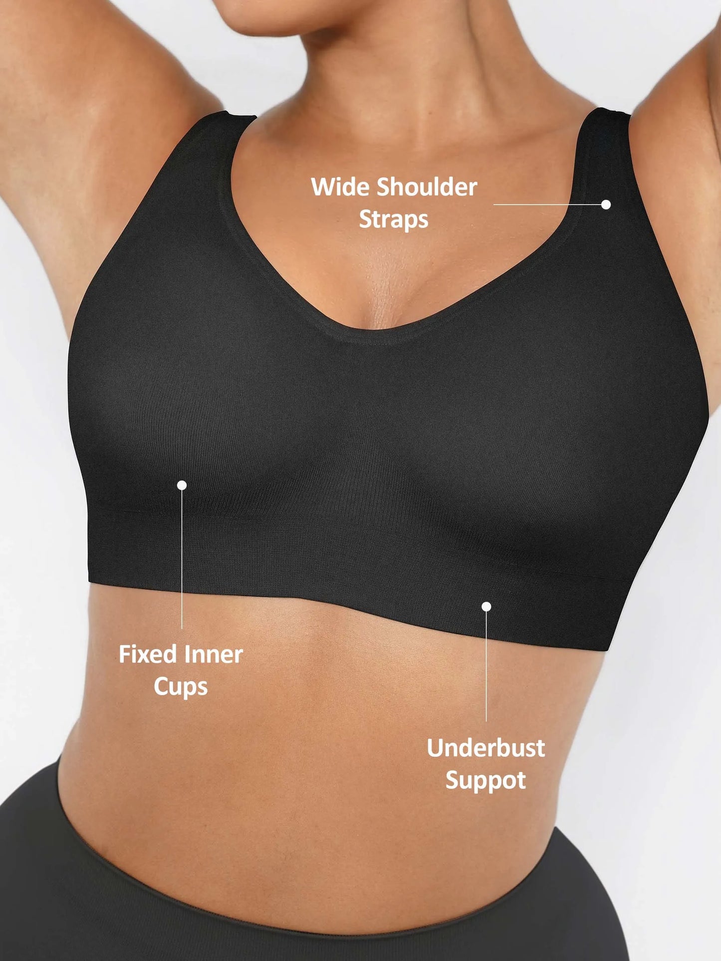 Willluxe Built-in Soft Cups Full Coverage Wireless Bra