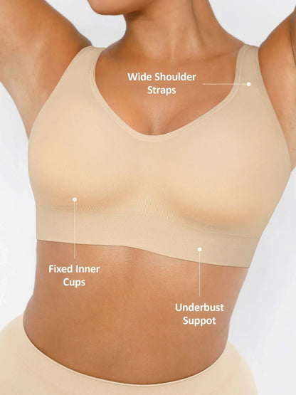 Willluxe Built-in Soft Cups Full Coverage Wireless Bra