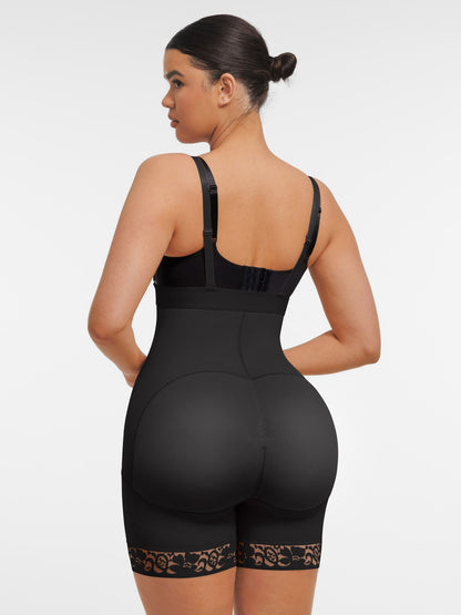 Willluxe Butt Lifting Body Shaper with Zip Crotch Smooth Tummy Control