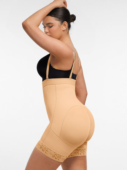 Willluxe Butt Lifting Body Shaper with Zip Crotch Smooth Tummy Control