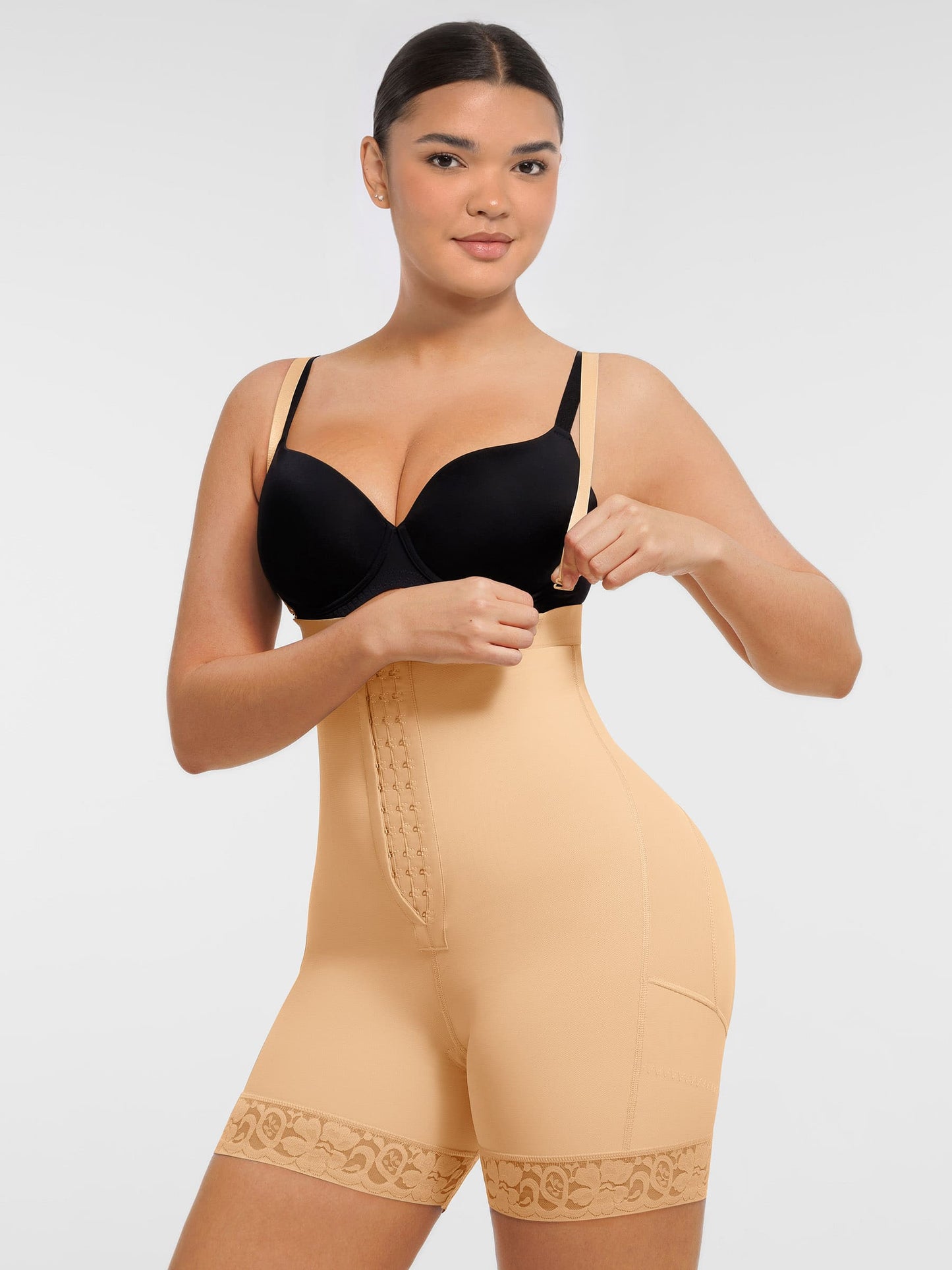 Willluxe Butt Lifting Body Shaper with Zip Crotch Smooth Tummy Control