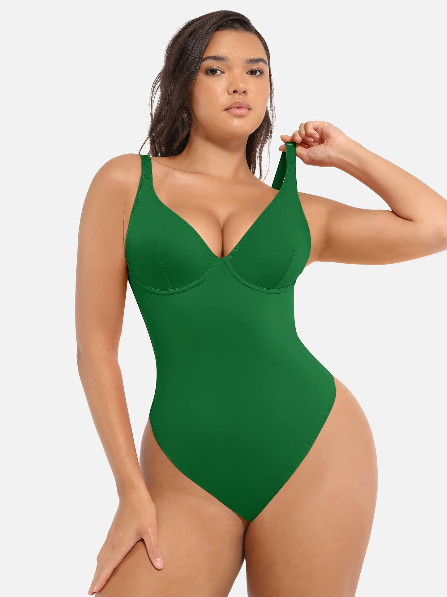 Willluxe Deep V Neck Tummy Control Shapewear Bodysuit