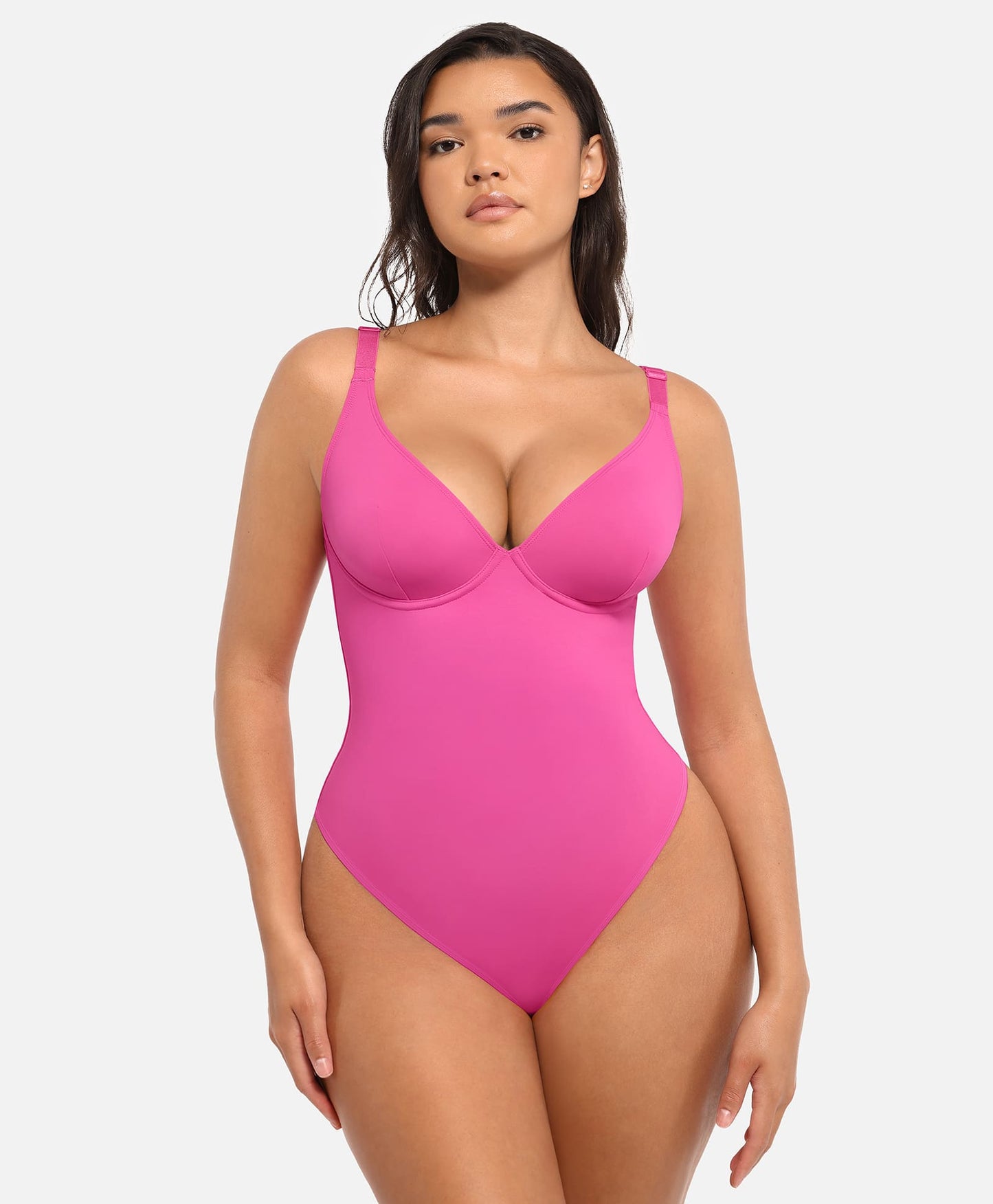 Willluxe Deep V Neck Tummy Control Shapewear Bodysuit
