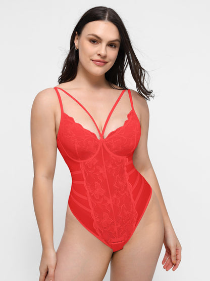 Willluxe Lace Smooth Thong Shaping Bodysuit