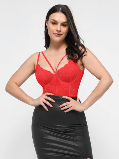 Willluxe Lace Smooth Thong Shaping Bodysuit