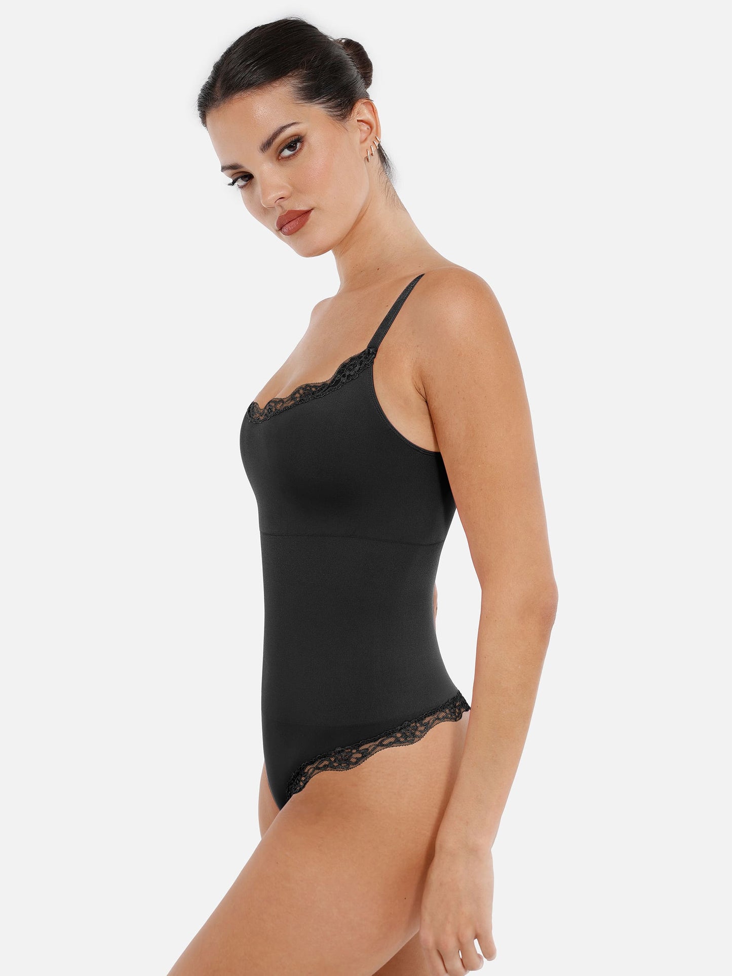 Willluxe Lace Tight-Fit Seamless Thong Shapewear Bodysuit