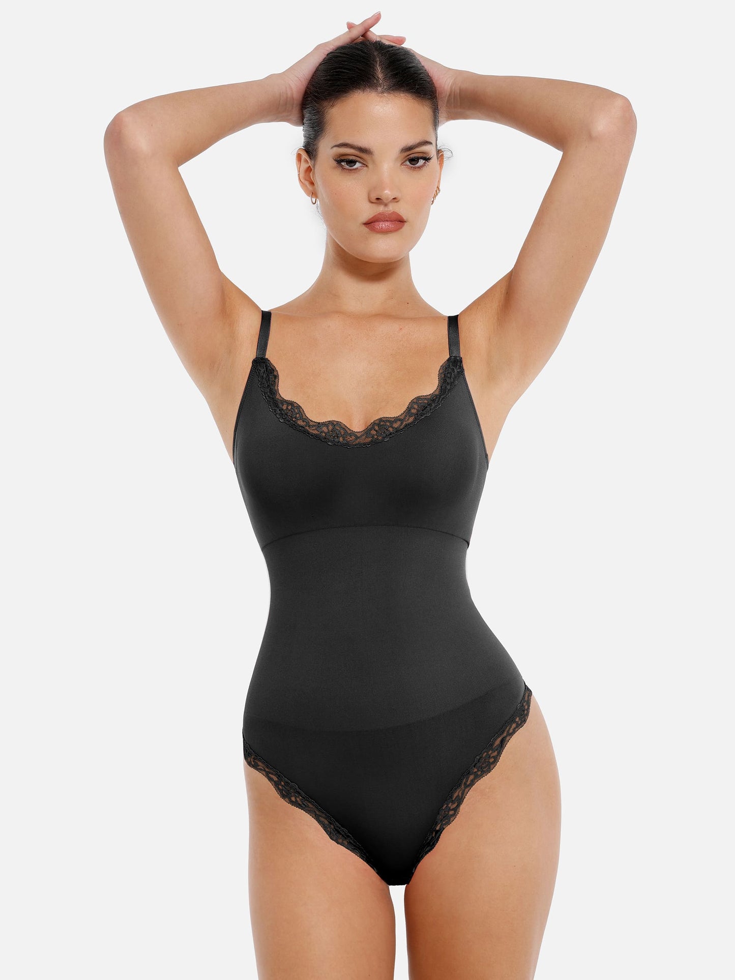 Willluxe Lace Tight-Fit Seamless Thong Shapewear Bodysuit