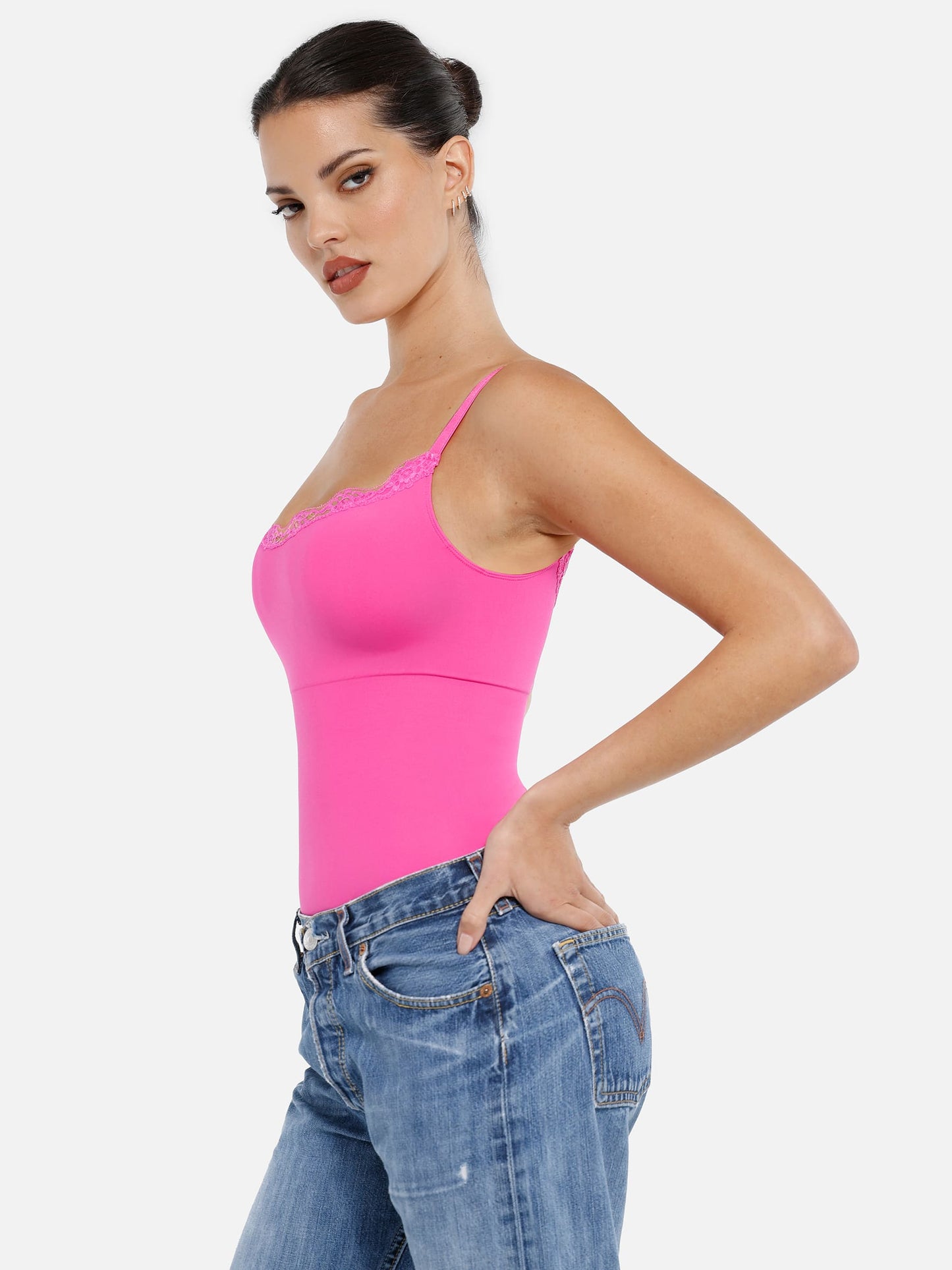 Willluxe Lace Tight-Fit Seamless Thong Shapewear Bodysuit