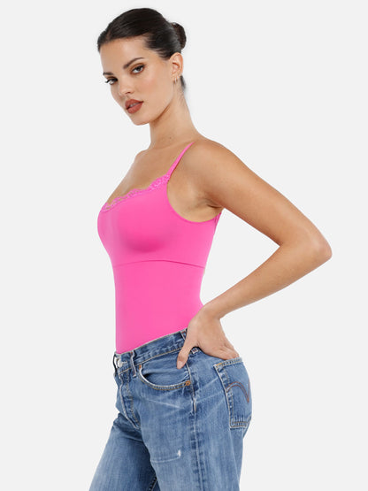 Willluxe Lace Tight-Fit Seamless Thong Shapewear Bodysuit