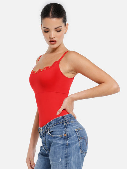 Willluxe Lace Tight-Fit Seamless Thong Shapewear Bodysuit