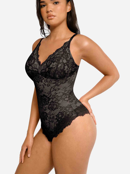 Willluxe 2-Pack Lace V Neck Full Bodysuit Bundle