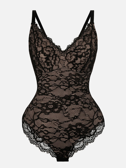 Willluxe Lace V Neck Full Bodysuit Underwear [BOGO]
