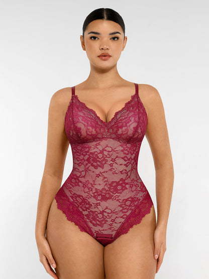 Willluxe Lace V Neck Full Bodysuit Underwear