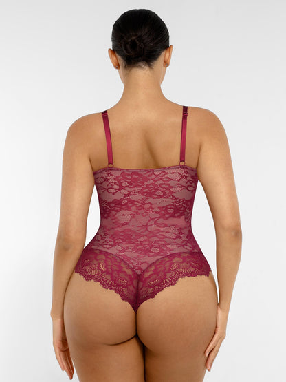 Willluxe Lace V Neck Full Bodysuit