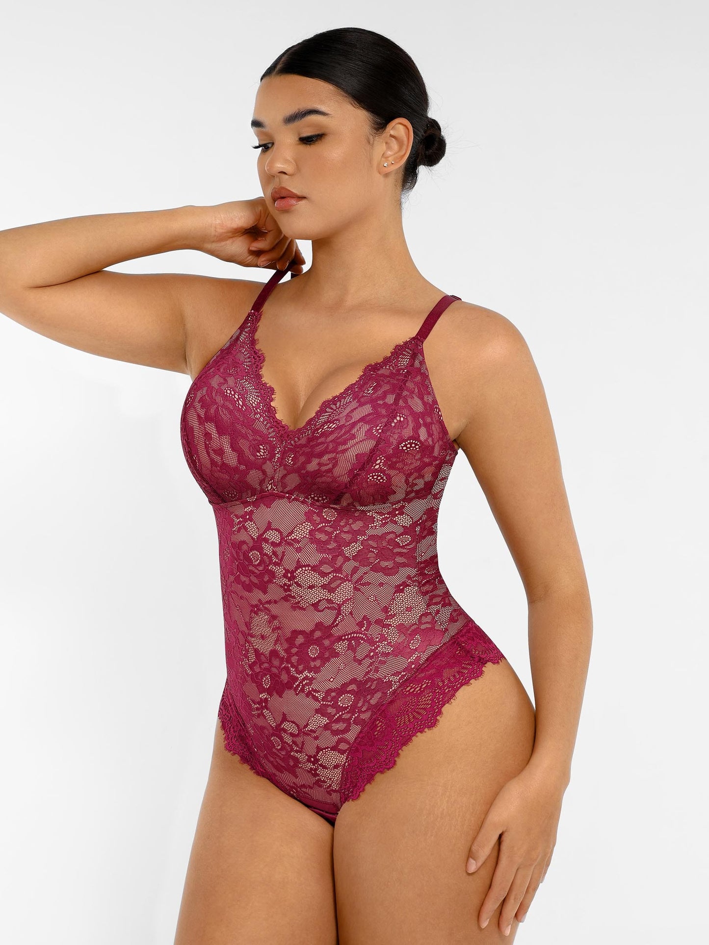 Willluxe Lace V Neck Full Bodysuit Underwear [BOGO]