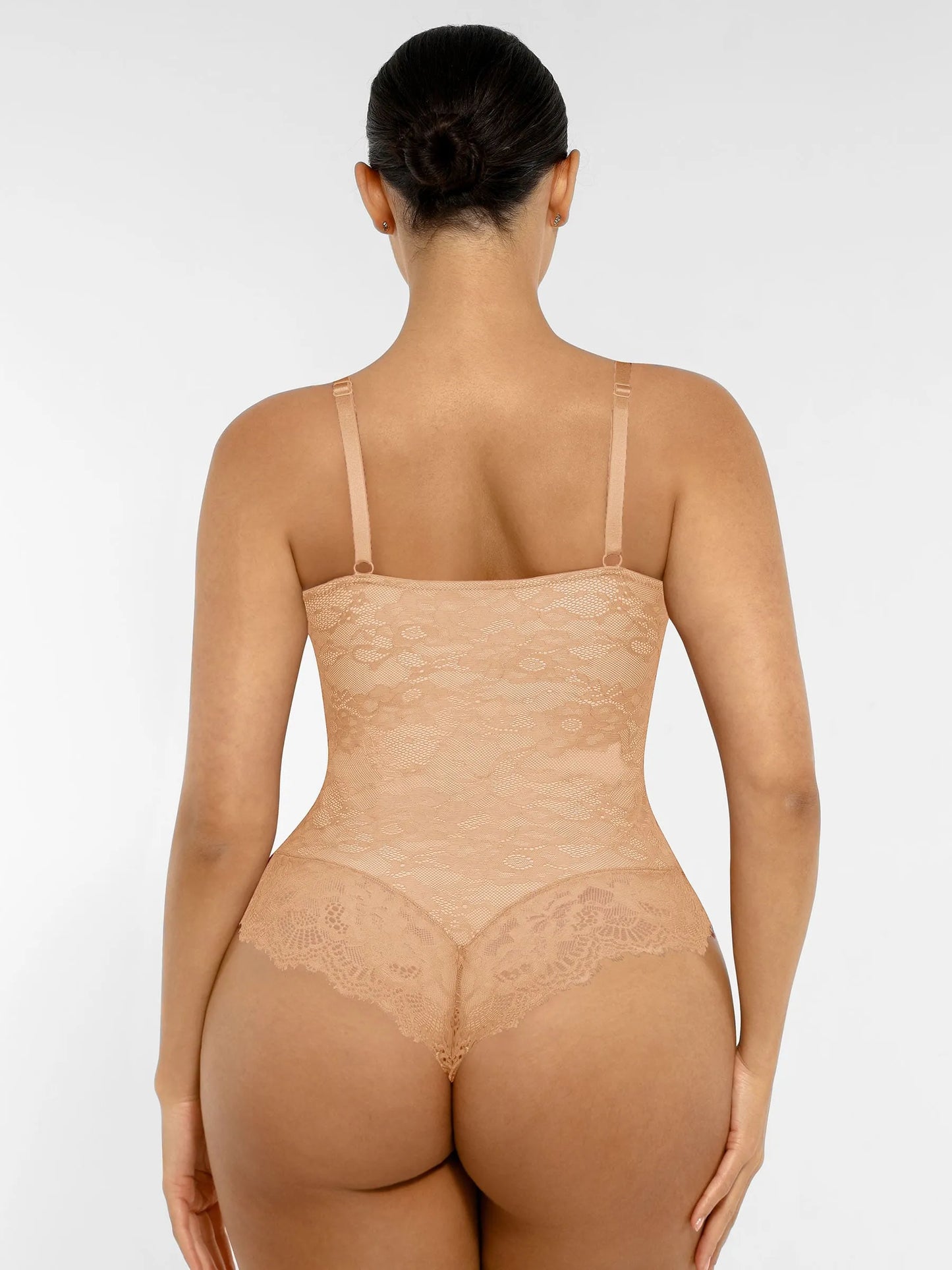 Willluxe Lace V Neck Full Thong Bodysuit